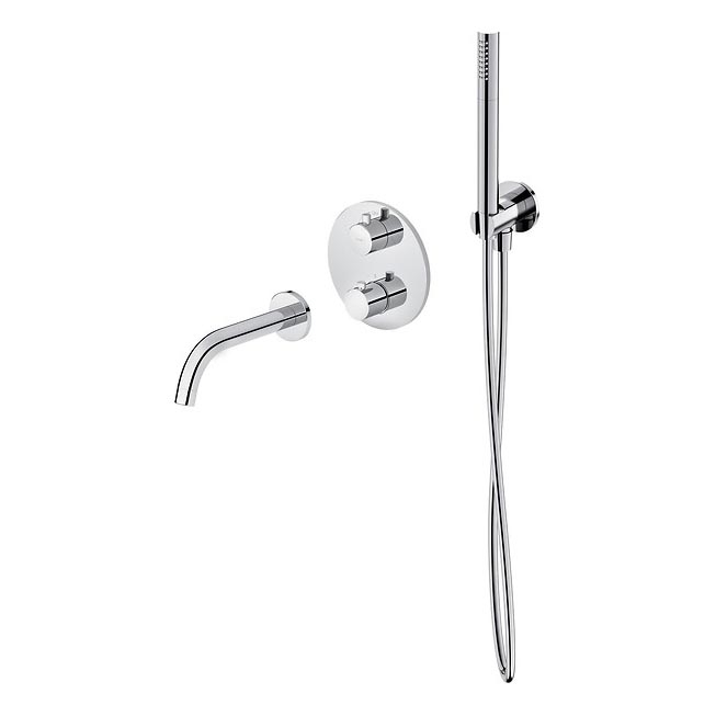 Cersanit S952-034 - Badset met thermostatische inbouwkraan ZEN glanzend chroom