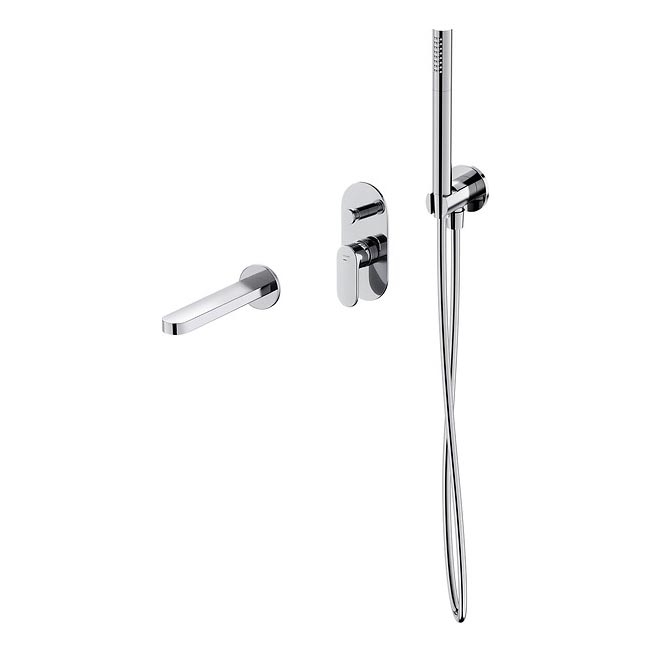 Cersanit S952-035 - Set de baignoire avec robinet encastré CREA chrome brillant