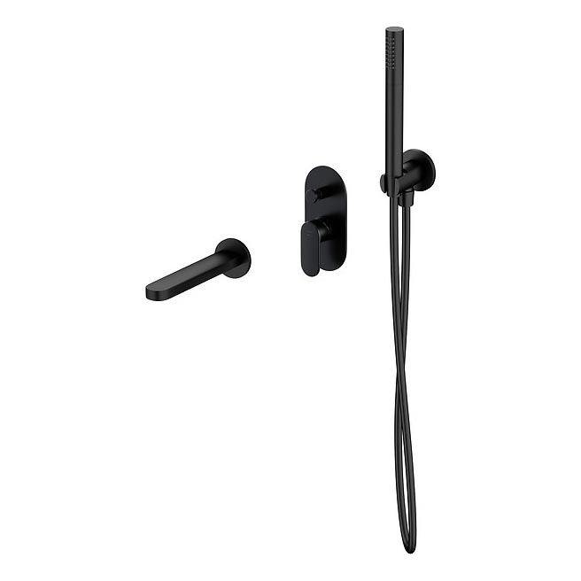 Cersanit S952-042 - Ensemble baignoire avec robinet encastré CREA noir