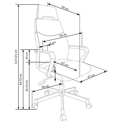 Chaise de bureau ELUN noire/grise