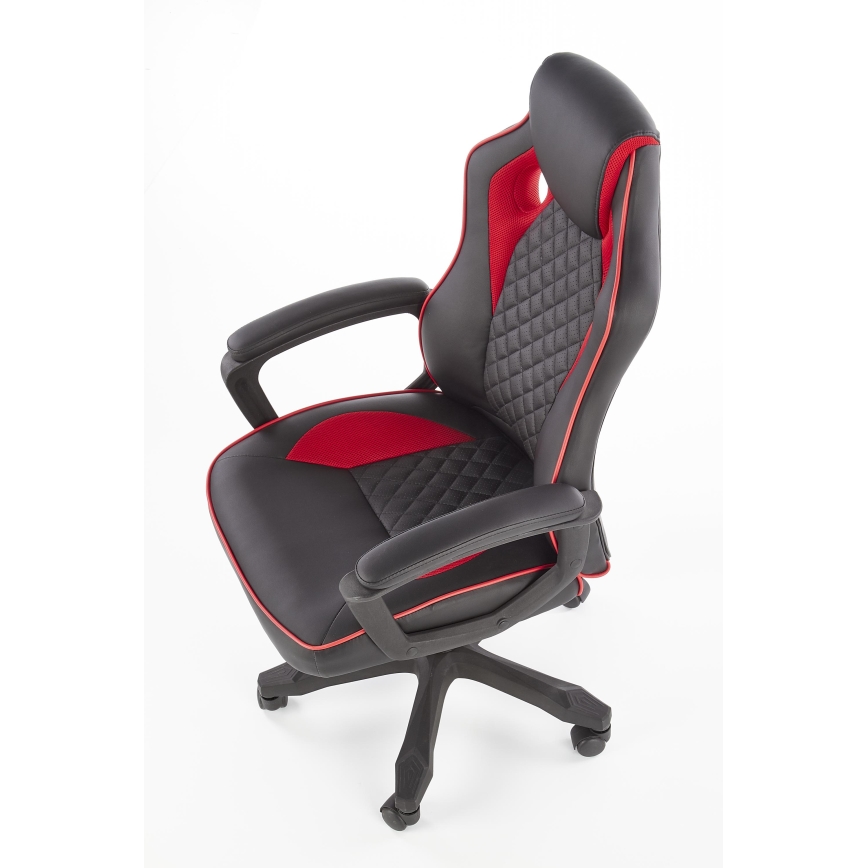 Chaise de bureau HELO noire/rouge