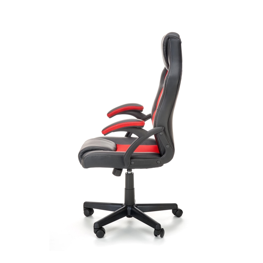 Chaise de bureau KENU noire/rouge