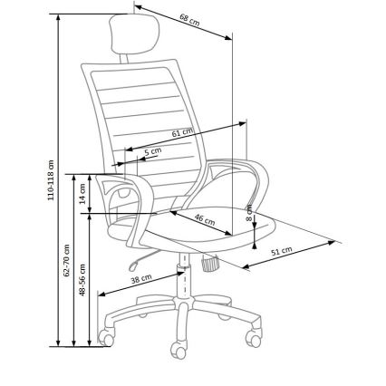 Chaise de bureau MIRI noire/blanche