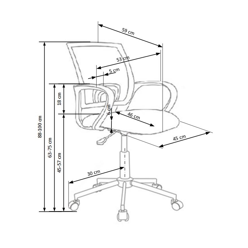 Chaise de bureau SIRAQ multicolore