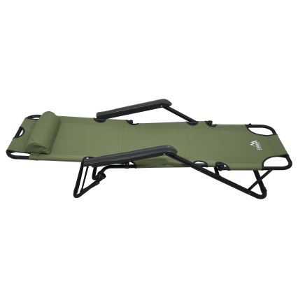 Chaise de camping pliante vert/noir