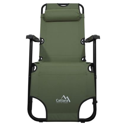 Chaise de camping pliante vert/noir