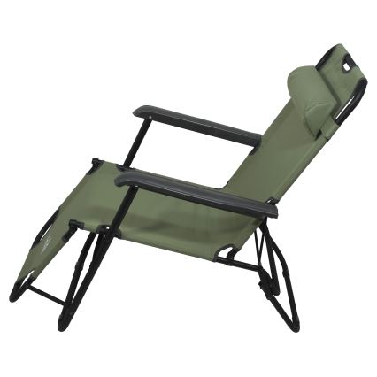 Chaise de camping pliante vert/noir