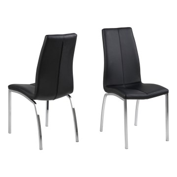 Chaise de salle à manger AMAL 1 pcs noir/chrome mat