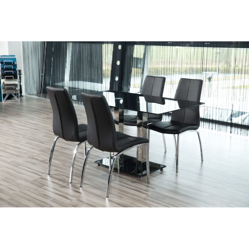 Chaise de salle à manger AMAL 1 pcs noir/chrome mat