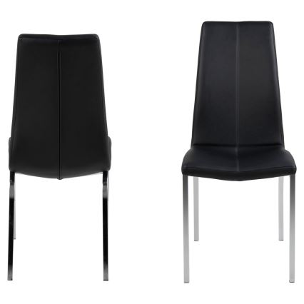 Chaise de salle à manger AMAL 1 pcs noir/chrome mat