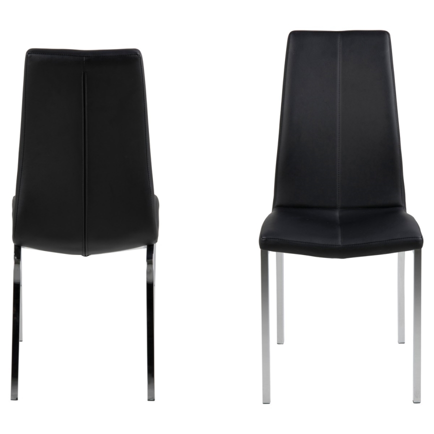 Chaise de salle à manger AMAL 1 pcs noir/chrome mat