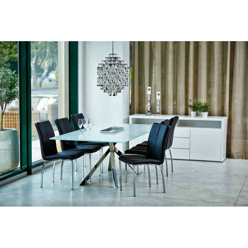 Chaise de salle à manger AMAL 1 pcs noir/chrome mat