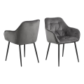 Chaise de salle à manger avec accoudoirs AYLIN 1 pcs gris foncé