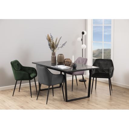 Chaise de salle à manger avec accoudoirs AYLIN 1 pcs gris foncé