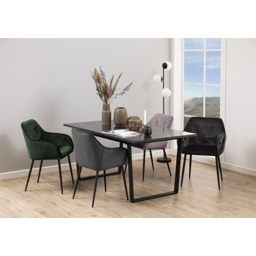 Chaise de salle à manger avec accoudoirs AYLIN 1 pcs gris foncé