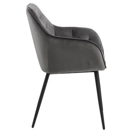 Chaise de salle à manger avec accoudoirs AYLIN 1 pcs gris foncé
