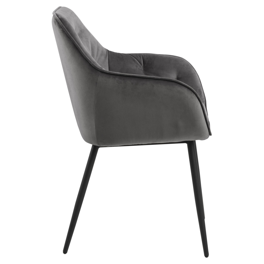 Chaise de salle à manger avec accoudoirs AYLIN 1 pcs gris foncé