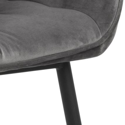 Chaise de salle à manger avec accoudoirs AYLIN 1 pcs gris foncé
