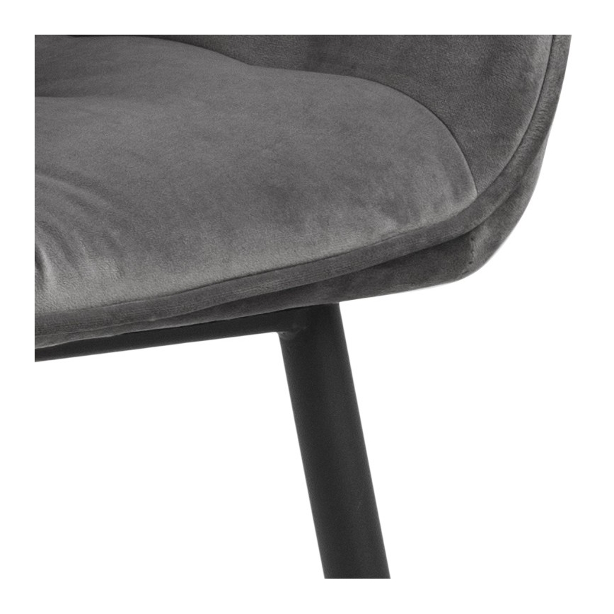 Chaise de salle à manger avec accoudoirs AYLIN 1 pcs gris foncé