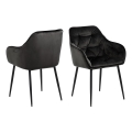 Chaise de salle à manger avec accoudoirs AYLIN 1 pcs noir