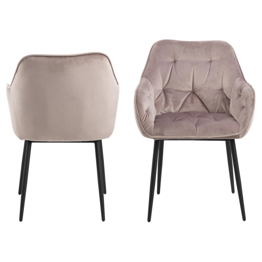 Chaise de salle à manger avec accoudoirs AYLIN 1 pcs rose