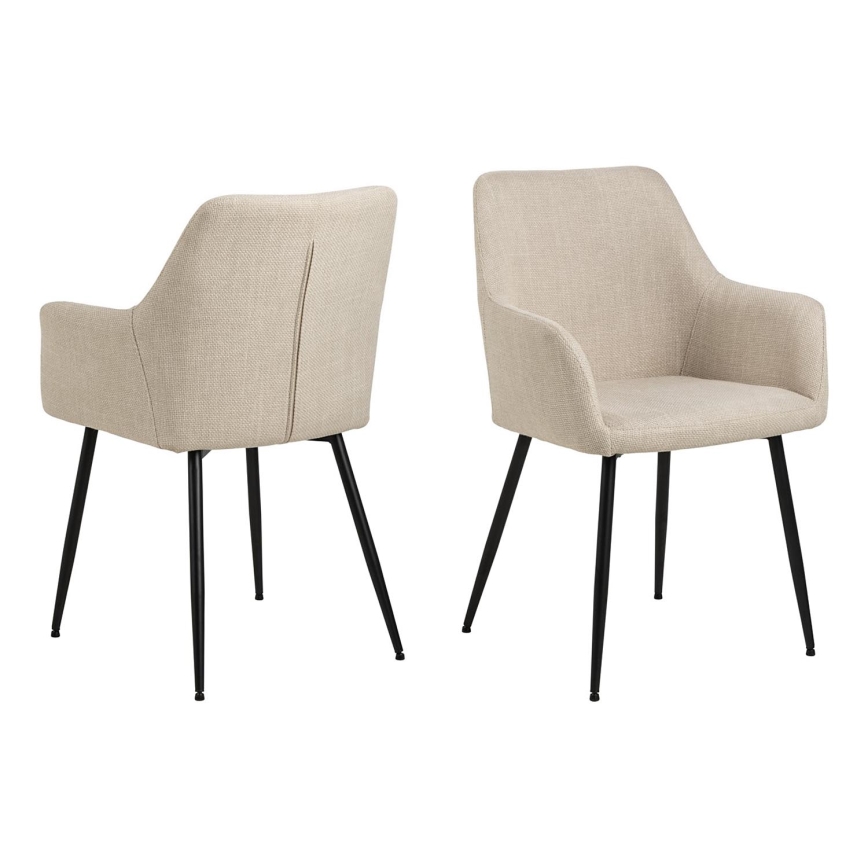 Chaise de salle à manger avec accoudoirs TANYA 1 pcs beige