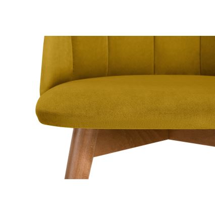 Chaise de salle à manger BAKERI 86x48 cm jaune/chêne clair