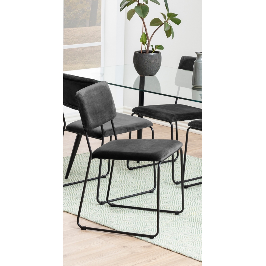 Chaise de salle à manger COLE 1 pcs gris foncé