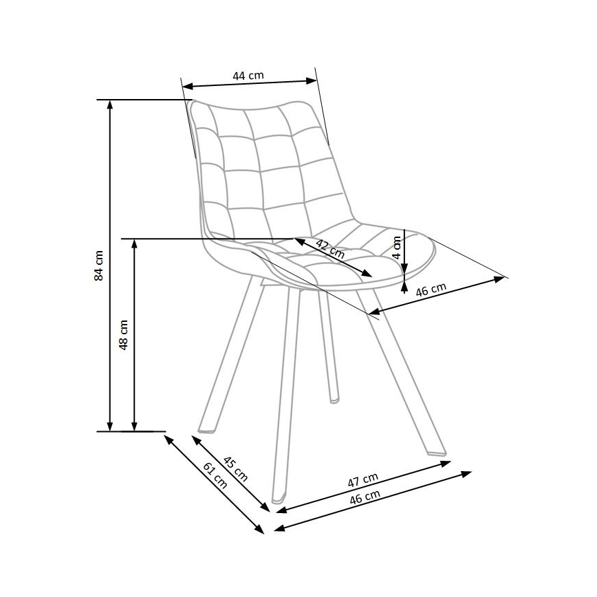 Chaise de salle à manger COMORO — 1 pièce, marron cannelle