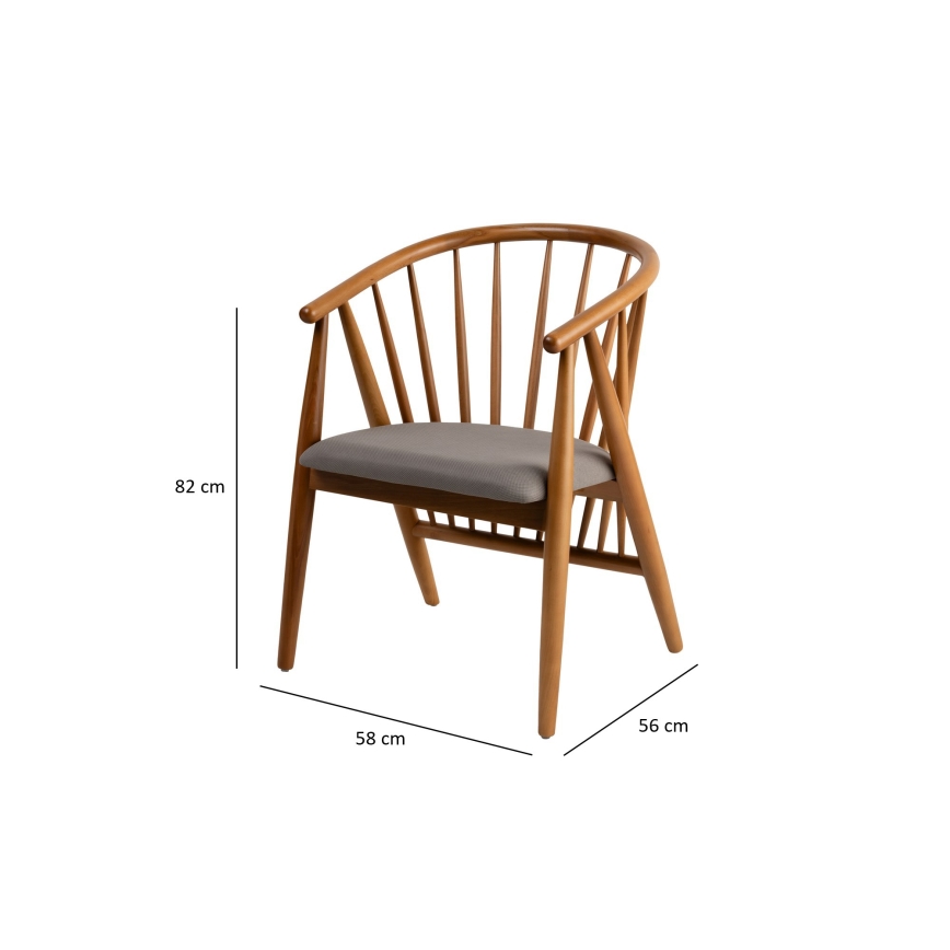 Chaise de salle à manger DORIS 82x56 cm chêne/gris