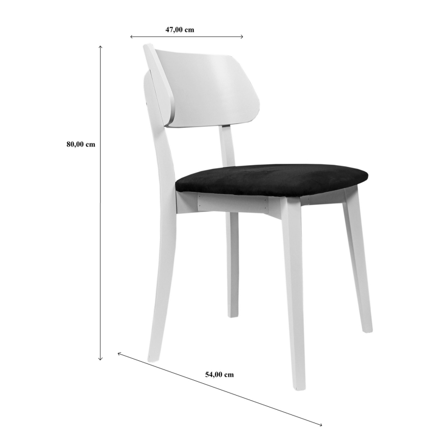 Chaise de salle à manger EZRA blanc/noir