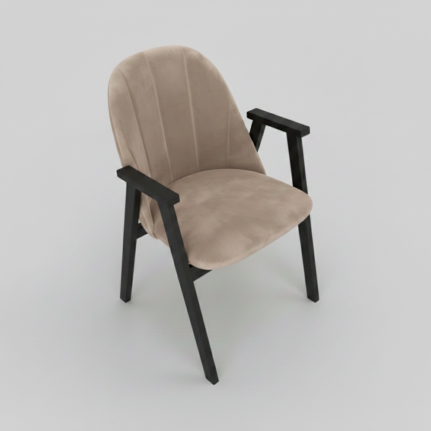 Chaise de salle à manger GARDA noire/beige