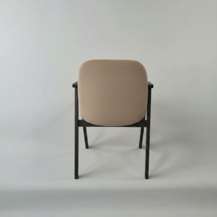 Chaise de salle à manger GARDA noire/beige