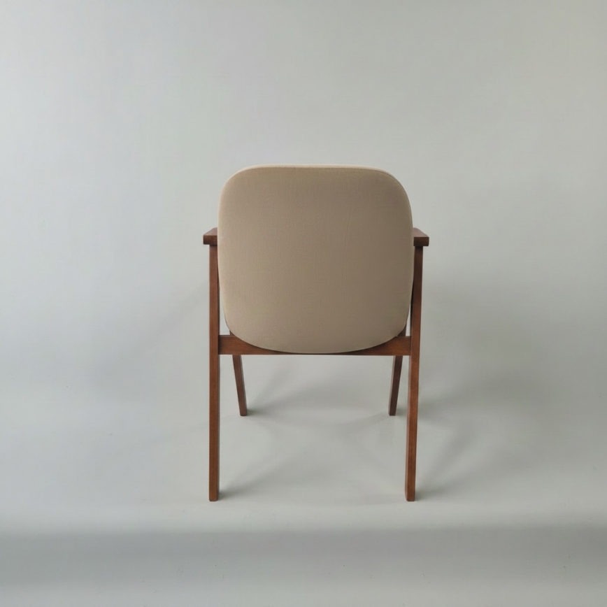 Chaise de salle à manger GARDA, noyer/beige