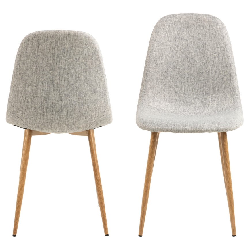 Chaise de salle à manger KAIA 1 pcs gris clair/chêne