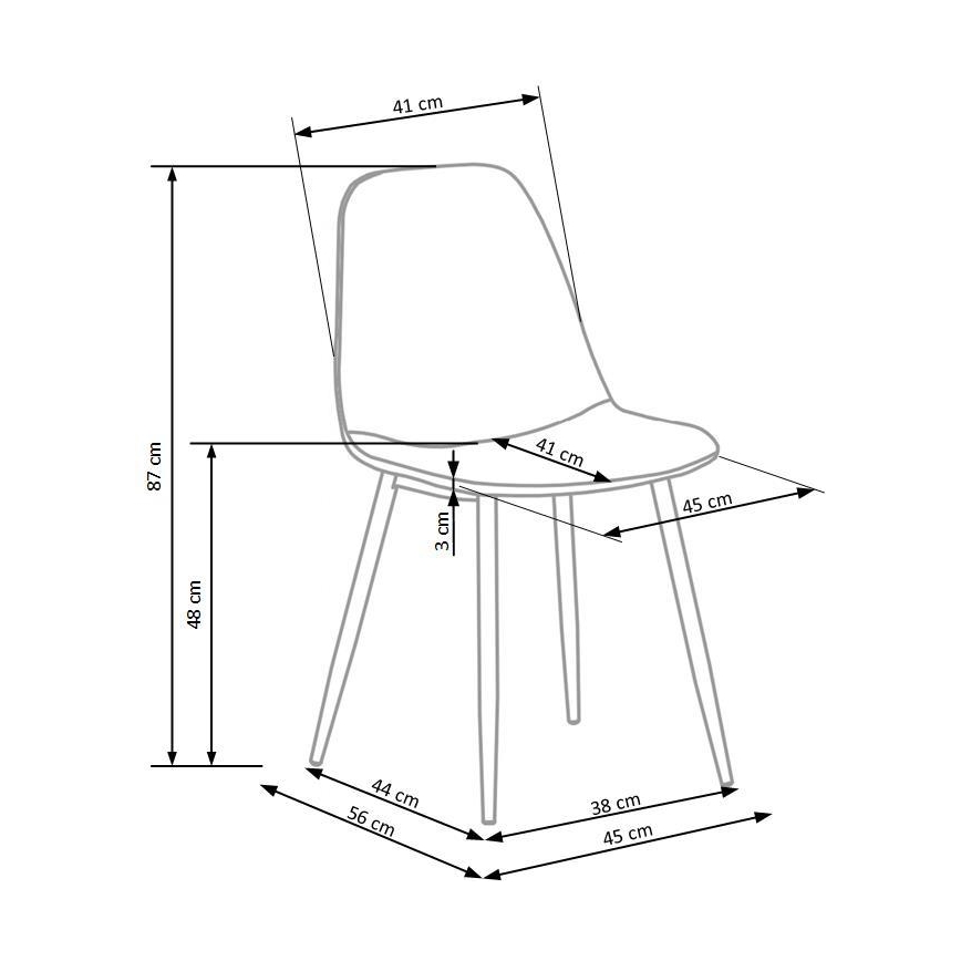 Chaise de salle à manger KINDREL — 1 pièce, grise