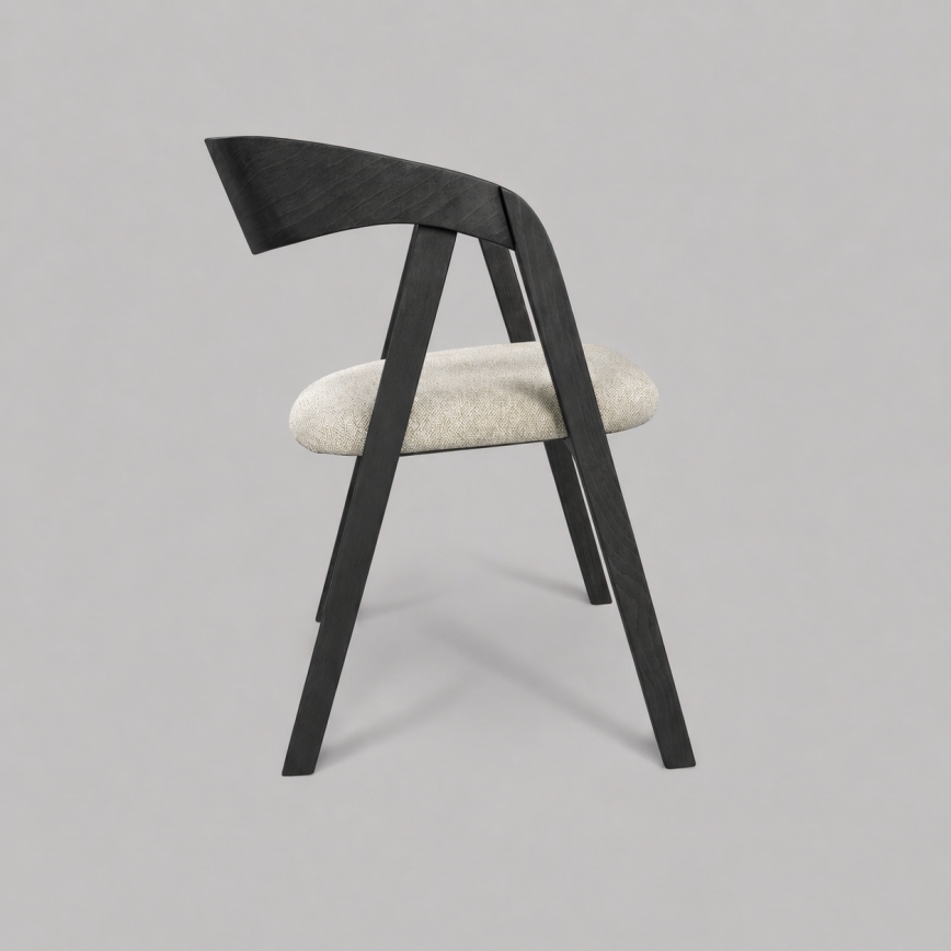 Chaise de salle à manger LUSO noire/beige