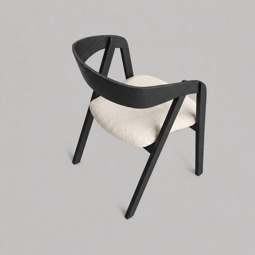Chaise de salle à manger LUSO noire/beige