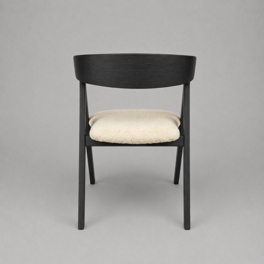 Chaise de salle à manger LUSO noire/beige