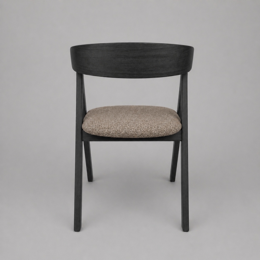 Chaise de salle à manger LUSO noire/marron