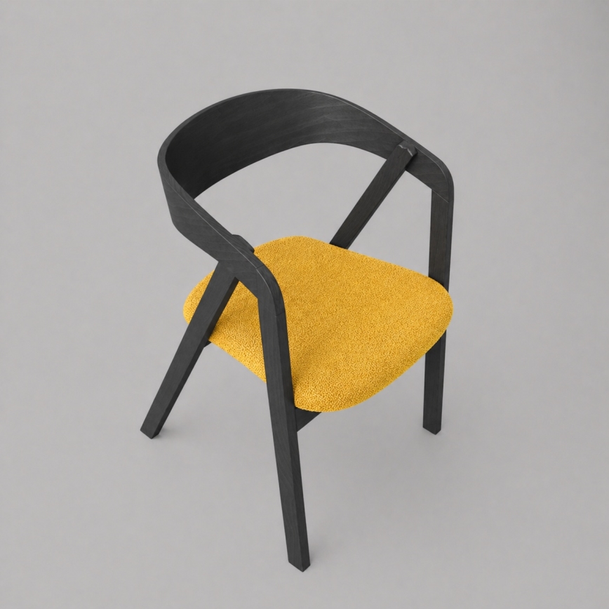 Chaise de salle à manger LUSO noire/orange