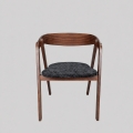Chaise de salle à manger LUSO noyer/noir