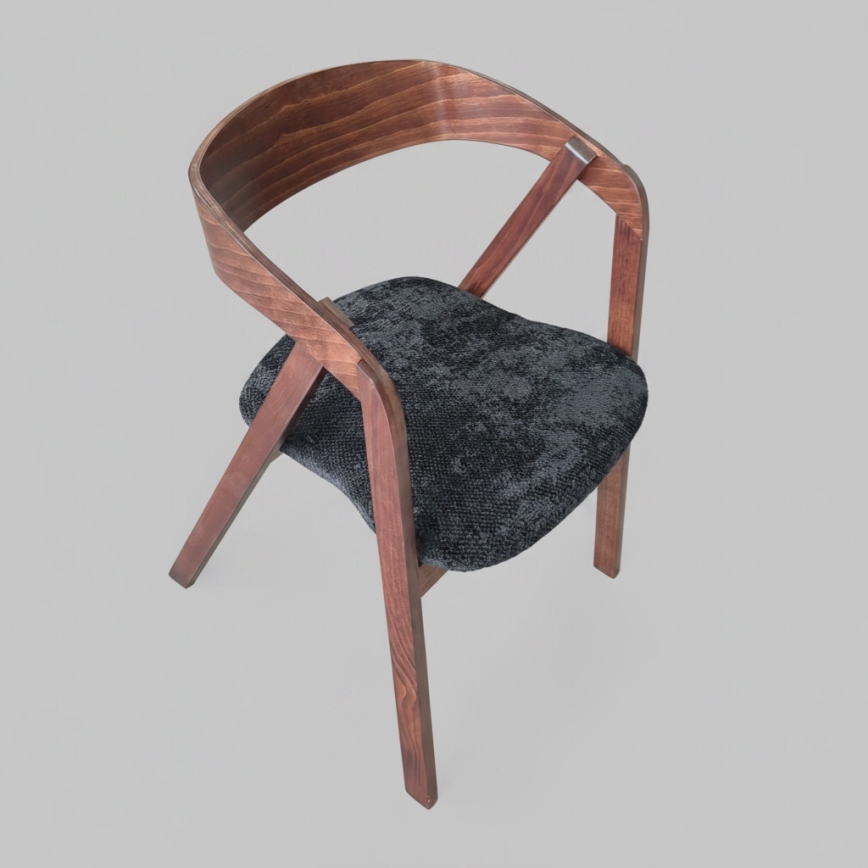 Chaise de salle à manger LUSO noyer/noir