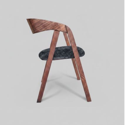 Chaise de salle à manger LUSO noyer/noir