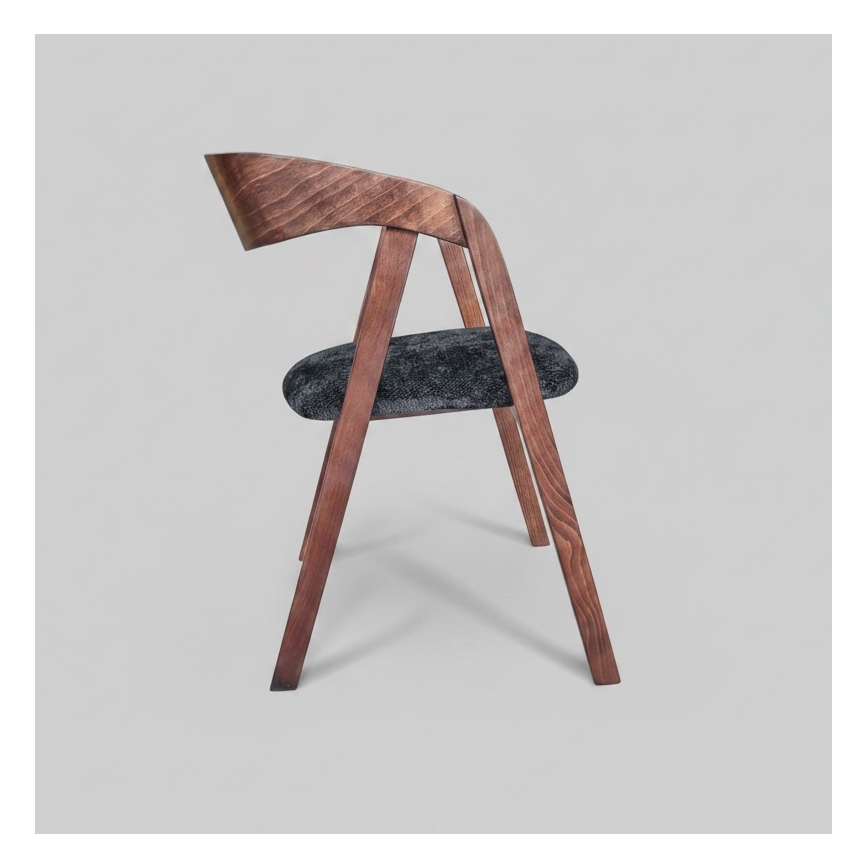 Chaise de salle à manger LUSO noyer/noir