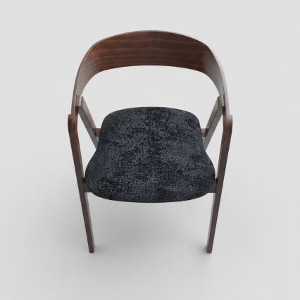 Chaise de salle à manger LUSO noyer/noir