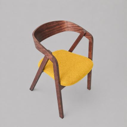 Chaise de salle à manger LUSO noyer/orange