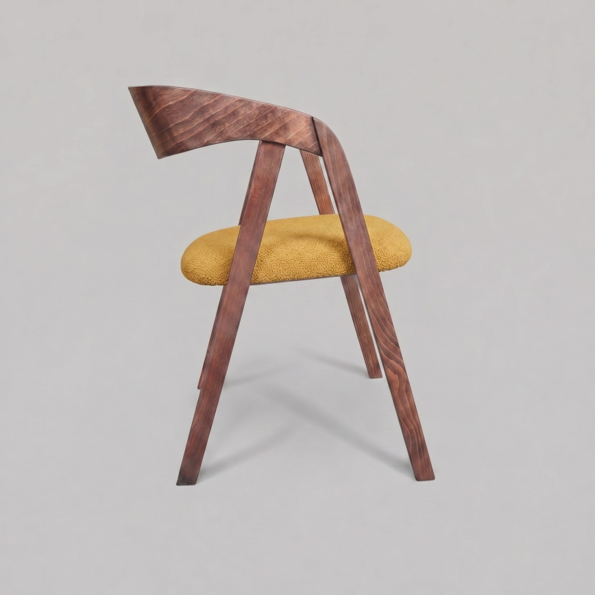 Chaise de salle à manger LUSO noyer/orange