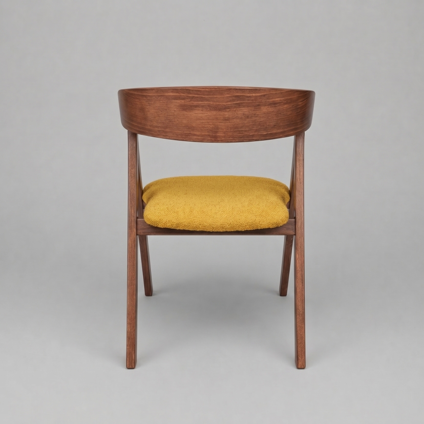 Chaise de salle à manger LUSO noyer/orange