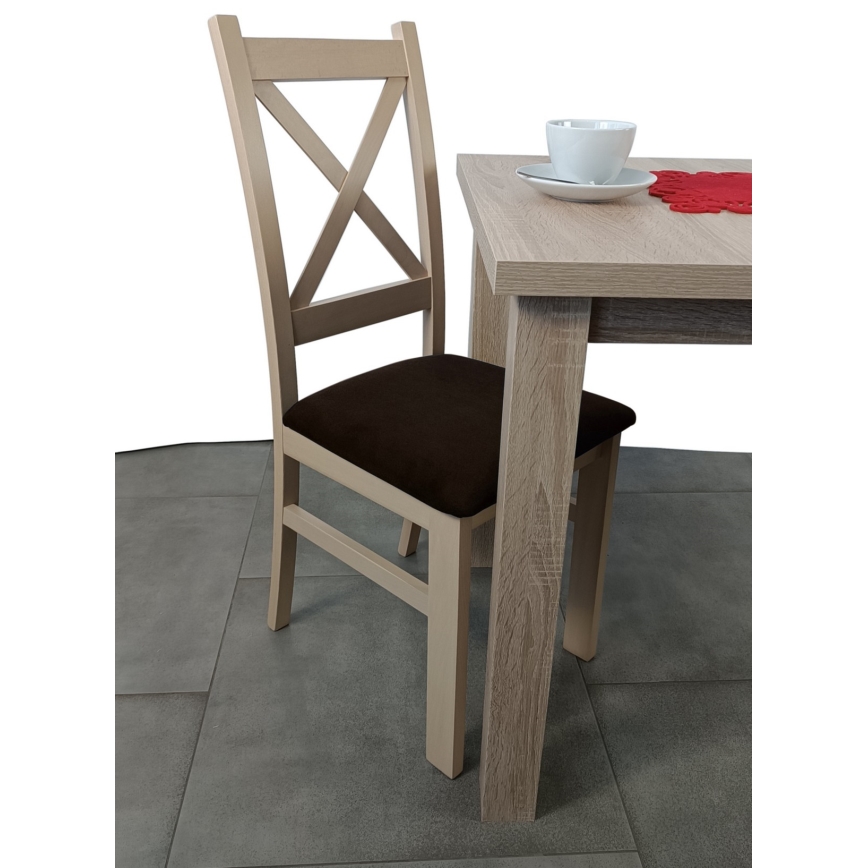 Chaise de salle à manger NATE chêne sonoma/marron foncé